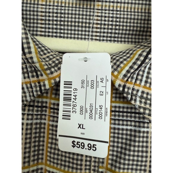 NWT Christopher & Banks Women's XL Black & Yellow Plaid Shacket Jacket Preppy‎ - Picture 4 of 14